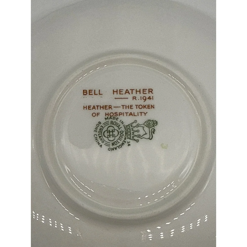 Royal Doulton Bell Heather Saucers Set of 2 Bone China H4828 R1941 England 5.5in